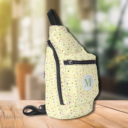 Sac À Bandoulière Fleur sauvage Jaune élégant et raffiné