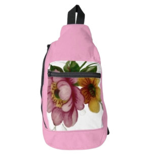 Sac À Bandoulière Fleurs Inspirées de la Porcelaine