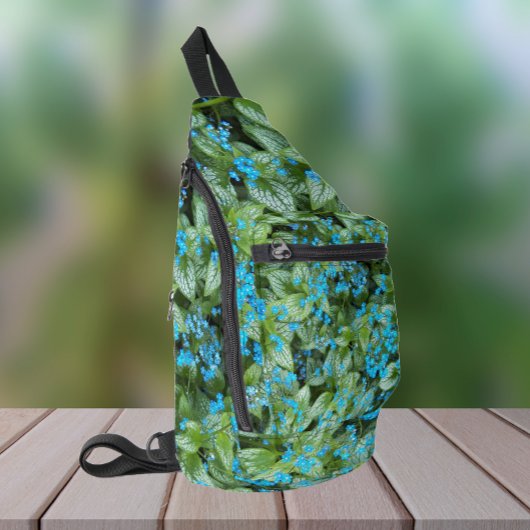 Sac À Bandoulière Fleurs Petit Bleu Brunnera Floral