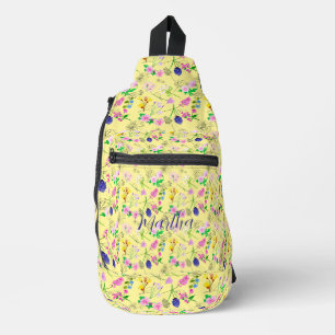 Sac À Bandoulière Fleurs sauvages délicats en jaune clair. Personnal
