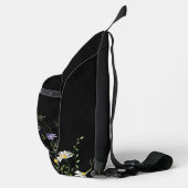 Sac À Bandoulière Fleurs sauvages en noir (Droite)