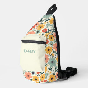Sac À Bandoulière Floral orange et jaune rétro