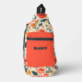 Sac À Bandoulière Floral orange et vert rétro (Recto)