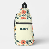 Sac À Bandoulière Floral orange et vert rétro (Recto)