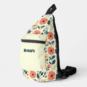 Sac À Bandoulière Floral orange et vert rétro