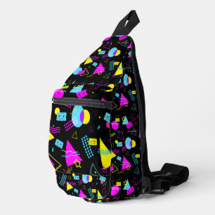 SAC À BANDOULIÈRE FORMES COLORÉES BANDE RÉTRO
