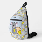Sac À Bandoulière Fun Souris Manger Fromage Bleu Gris Sonnette (Coin droit)