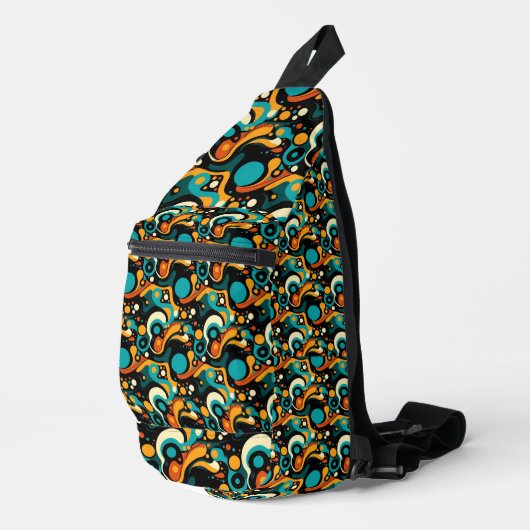 Sac À Bandoulière Funk rétro Abstrait (Coin droit)