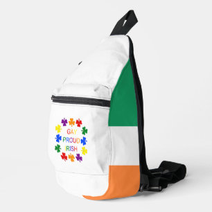 Sac À Bandoulière Gay Fier Irlandais LGBT Rainbow Shamrocks