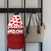Sac À Bandoulière Girly Elegant Red Heart Nom personnalisé