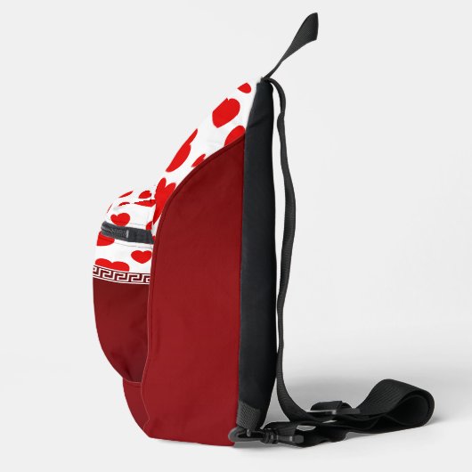 Sac À Bandoulière Girly Elegant Red Heart Nom personnalisé (Droite)