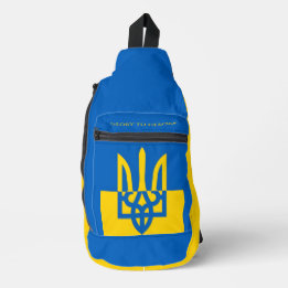 SAC À BANDOULIÈRE GLOIRE AUX HÉROS. UKRAINE. TRIDENT.