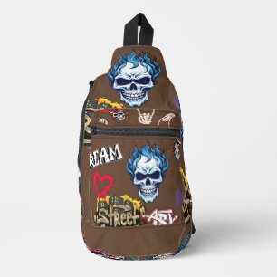 Sac À Bandoulière Graffiti éffrayant sur mesure
