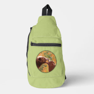 Sac À Bandoulière Grizzly Bear Mère et Cub Peinture Faune Art