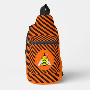 Sac À Bandoulière Halloween Magic Bee Sorcière orange et noir