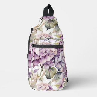 Sac À Bandoulière Hydrangeas aquarelle rose violet élégant