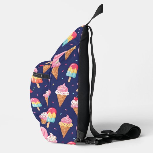 Sac À Bandoulière Ice cream, popsicles and cherries pattern (Droite)