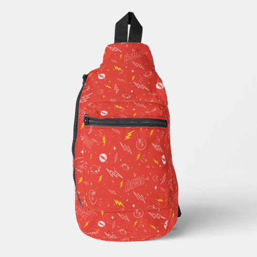 Sac À Bandoulière Icône de la foudre Flash et motif doodle (Recto)
