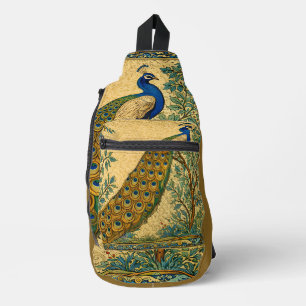 Sac À Bandoulière Illustration botanique de paon Art Nouveau