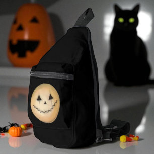Sac À Bandoulière Illustration de la Lune Souriante Fantaisie Art Ha