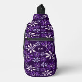 Sac À Bandoulière Initiales Indigo Doodle Motif Violet foncé (Recto)