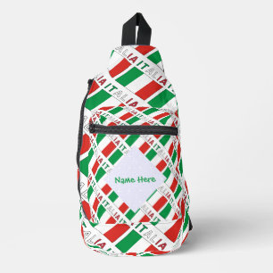 Sac À Bandoulière Italie Drapeau Italien Carreaux Vert Personnalisé