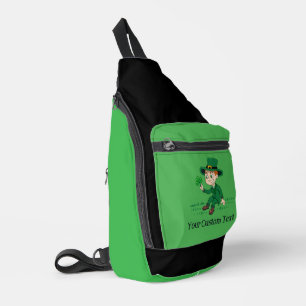 Sac À Bandoulière Joli dessin animé leprechaun avec shamrock et arc-