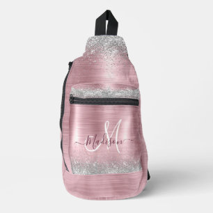 Sac À Bandoulière Joli rose blush argent faux parties scintillant mo