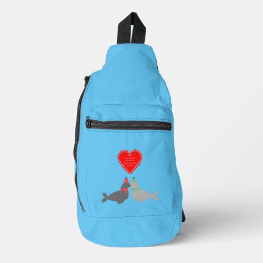 Sac À Bandoulière Joli Seals de baiser de Noël (Recto)