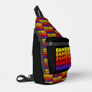 Sac À Bandoulière Joueur de typographie colorée Jeu