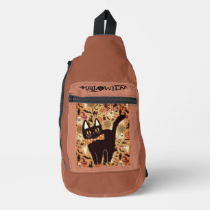 Sac À Bandoulière Joyeux Halloween, Motif de joli chat noir