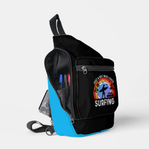 Sac À Bandoulière Juste un garçon qui aime surfer