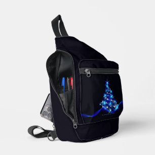 Sac À Bandoulière l'arbre de Noël stylisé et lumineux de SlipperyJoe