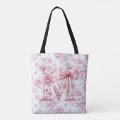 Sac à bandoulière large en chinoiserie rose clair  (Dos)