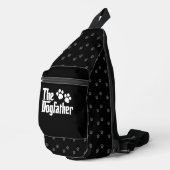 Sac À Bandoulière Le Dogfather s'amuse en noir et blanc en disant : (Coin droit)