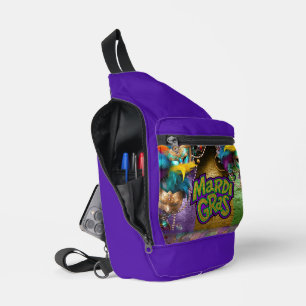 Sac À Bandoulière Le graphique vibrant de Mardi Gras classique de Sl