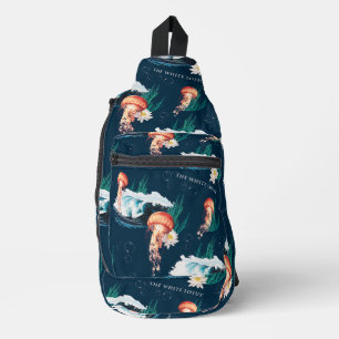 Sac À Bandoulière Le Motif de la méduse blanche Lotus Ocean