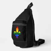 Sac À Bandoulière LGBT pride fleur-de-lis  (Coin droit)