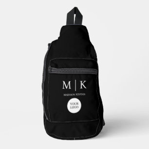 Sac À Bandoulière Logo noir et blanc minimaliste et élégant
