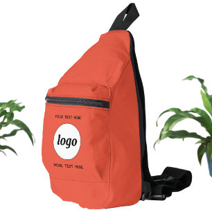 Sac À Bandoulière Logo Texte Entreprise Promotion Marque Rouge