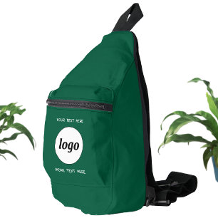 Sac À Bandoulière Logo Texte Professionnel Promotion Marque Vert