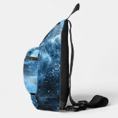Sac À Bandoulière Loup hurlante pleine lune bleu noir Monogramme per (Droite)