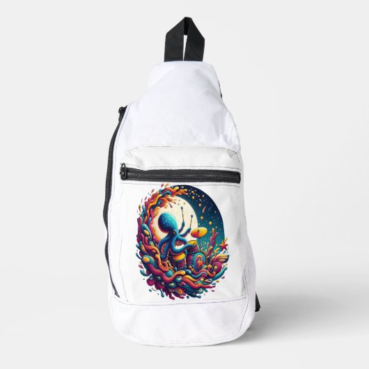 Sac À Bandoulière Lune Melodies Octopus Drummer (Recto)