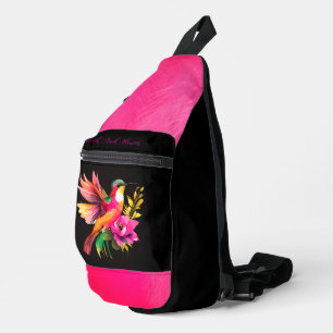 Sac À Bandoulière Magnifique motif d'oiseau et de fleurs, Moderne Te