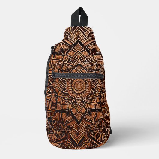 Sac À Bandoulière Mandala Marron (Recto)