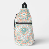 Sac À Bandoulière Mandala Peach Motif Turquoise Monogramme (Recto)