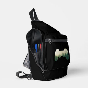 Sac À Bandoulière Manette de jeu et forêt nature