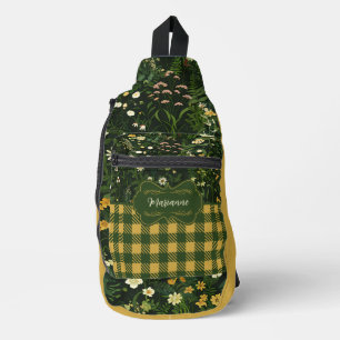 Sac À Bandoulière Marianne Dark Daisy Plaid Floral