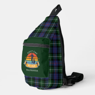 Sac À Bandoulière Meilleur Papa Golf Lover Gag Plaid Tartan