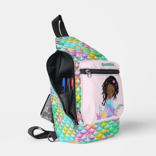 Sac À Bandoulière Mignonnes filles sirène imaginaire ajouter nom (Ouvrir)